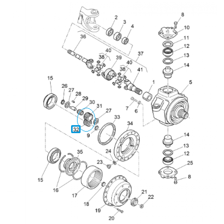 Landini&McCormick Ön Cer Pinyon Dişlisi (Küçük Dişli) (GT) - 3764729M1	