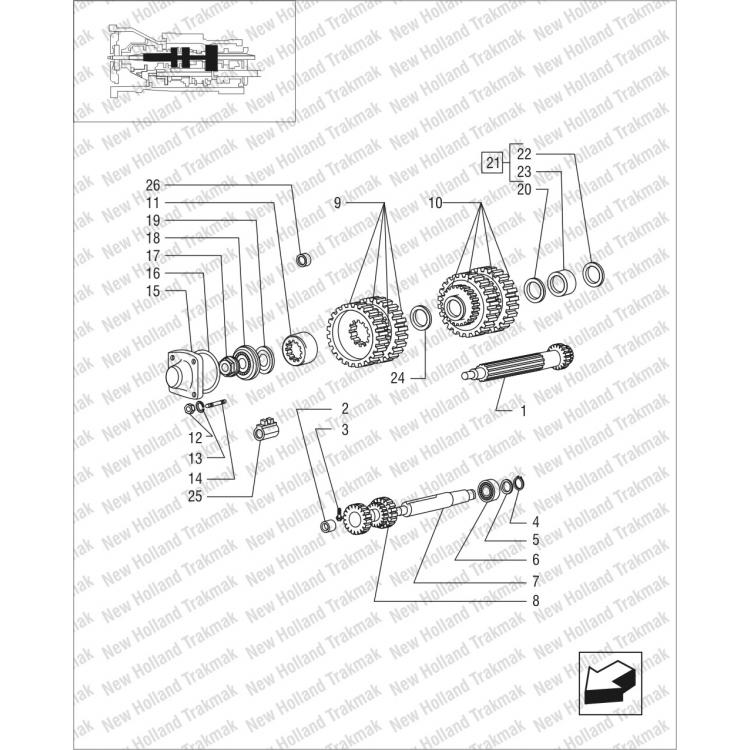 47493090 Newholland Masuralı Rulman-Geri Vites	